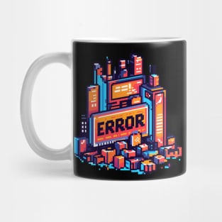 Retro Pixel Gaming City Error Mug